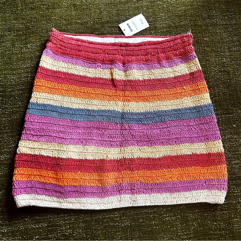 COTTON ON Multi Crochet Mini Skirt, Size Small